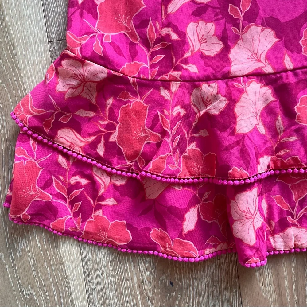 Showpo. Final Resort two piece ruffle sleeve mini skirt set  in berry floral - Picture 3 of 16